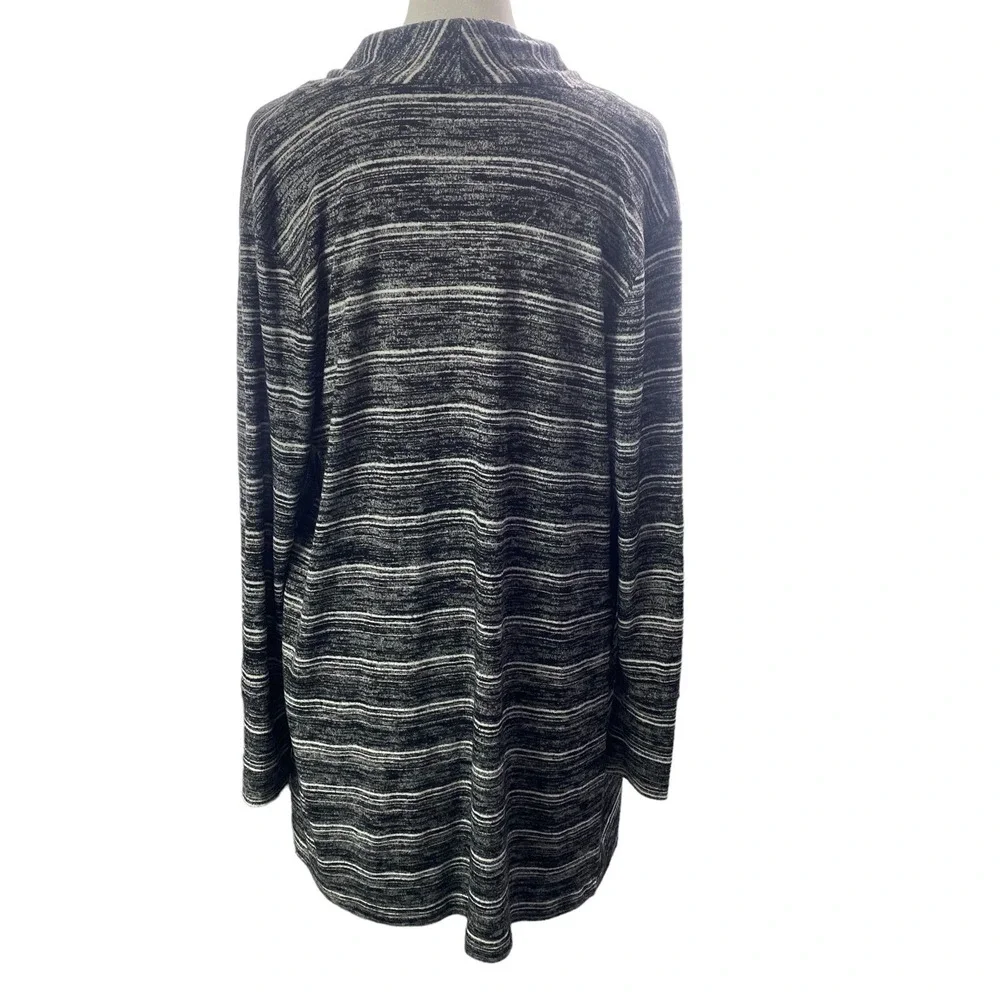 SOMA Women Open Front Long Sleeve Sweater Cardigan Sz M Gray Lounge Wear 58-24